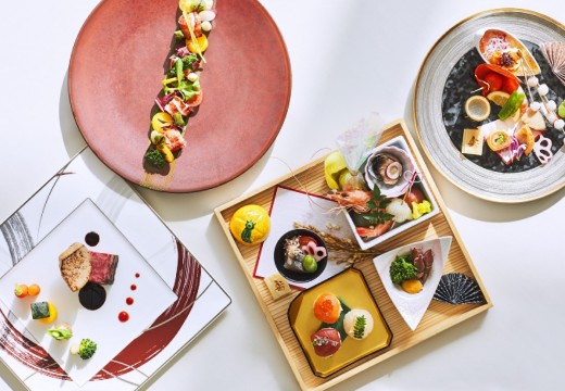 ララシャンス迎賓館 高知。料理。盛りつけも美しく、目でも楽しませてくれるコース料理