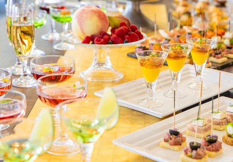 ブライダルフォート。料理。ウエルカムパーティーにぴったりのビュッフェ料理も