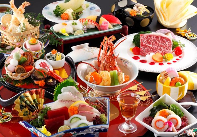 湯元こんぴら温泉華の湯 紅梅亭。料理。調理長の豊かな経験と磨かれたセンスが光る、華やかな婚礼料理