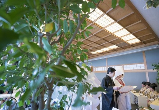 THE GARDEN DINING 弓絃葉(ザ ガーデン ダイニング 弓絃葉)。挙式会場。古式ゆかしい神前式を行いたいふたりにおすすめの会場です