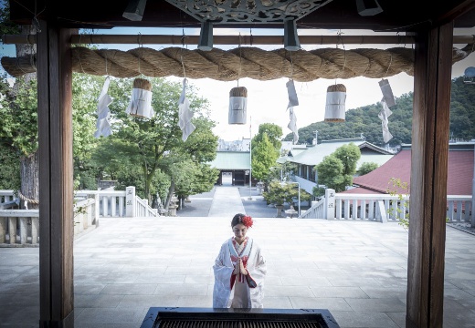 郷屋敷wedding。挙式会場。境内には厳かな空気が漂い、思わず背筋も伸びることでしょう