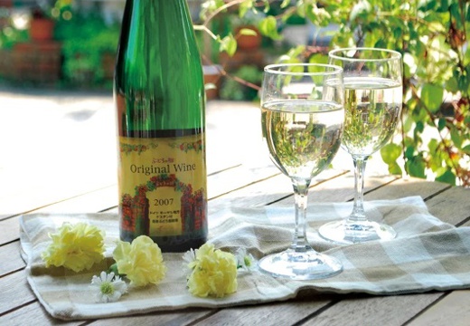 ぶどうの樹（海のウェディング）。料理。ドイツの自社農園で育てたブドウで作る自家製ワインも人気です