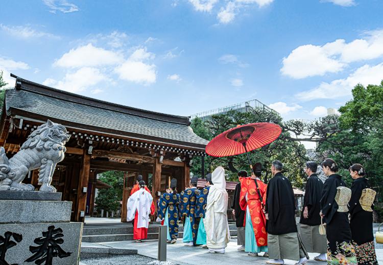 THE KEGO CLUB by HAPPO-EN(ザ 警固 クラブ バイ ⼋芳園)。挙式会場。400年以上前より福岡・天神の地に鎮座する歴史ある神社