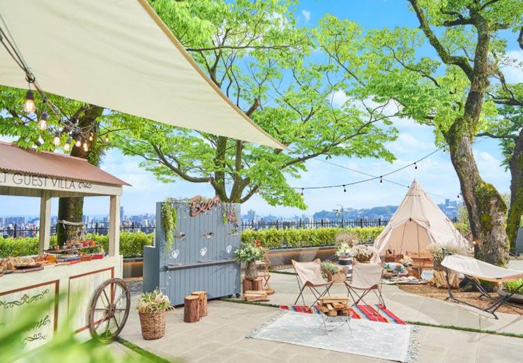 SHIROYAMA HOTEL Kagoshima(城山ホテル鹿児島)。演出・小物。グランピングスタイルのカジュアルなパーティーも実現