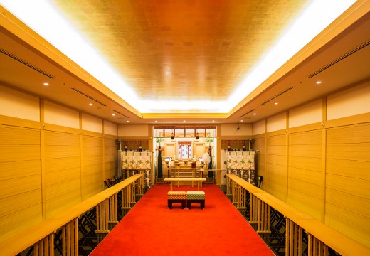 SHIROYAMA HOTEL Kagoshima(城山ホテル鹿児島)。挙式会場。オリジナルの神前式「家縁」を行える館内の神殿『高千穂殿』