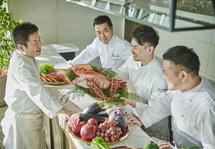 ザ・ピーク プレミアムテラス。料理。「薩摩フレンチ」には鹿児島県産の食材をたっぷり使用